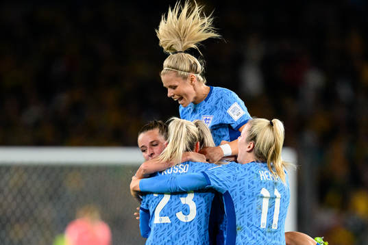 Ella Toone of England celebrates