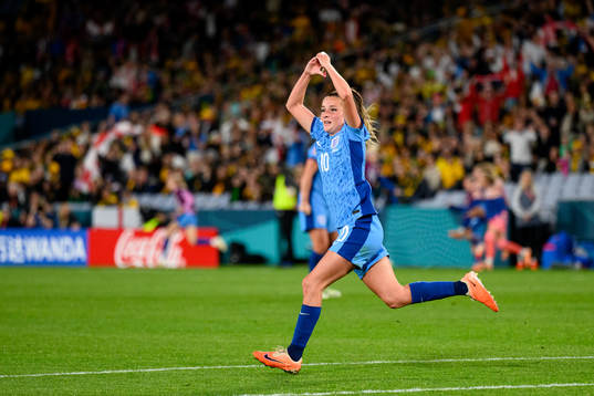 Ella Toone of England celebrates