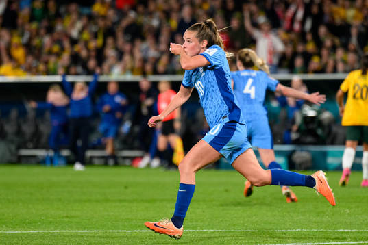 Ella Toone of England celebrates