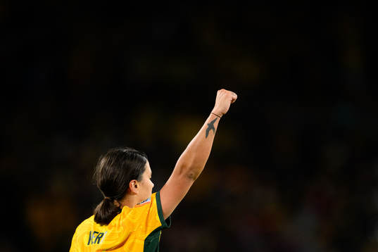 Sam Kerr of Australia celebrates