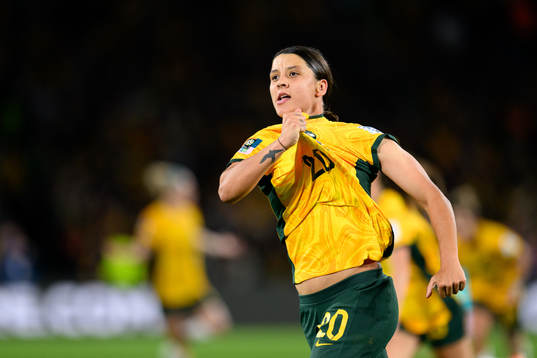 Sam Kerr of Australia celebrates