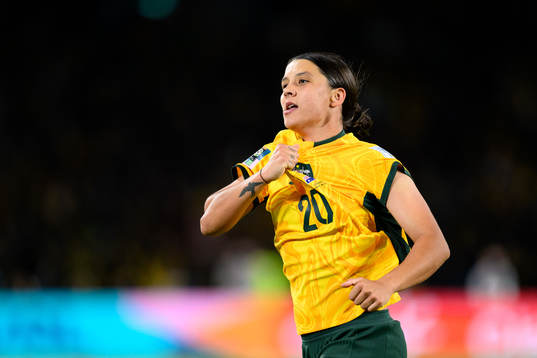 Sam Kerr of Australia celebrates