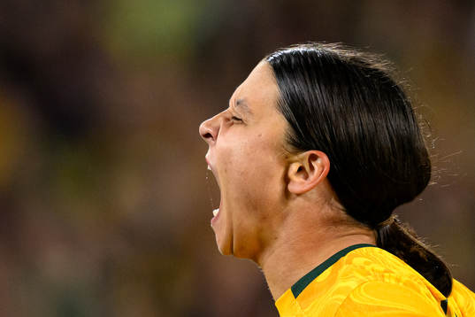 Sam Kerr of Australia celebrates