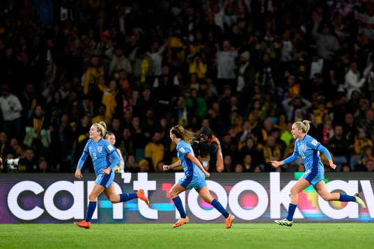 Lauren Hemp of England celebrates