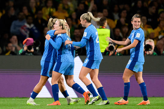 Lauren Hemp of England celebrates