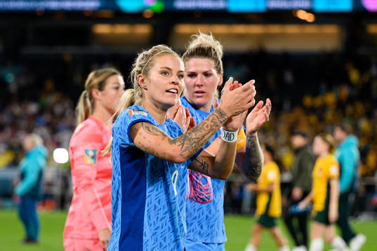 Rachel Daly and Millie Bright celebrate