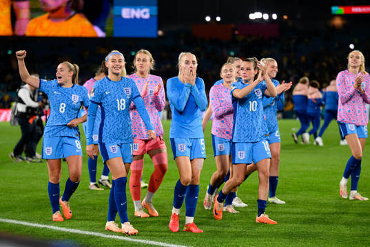 Players of England celebrate