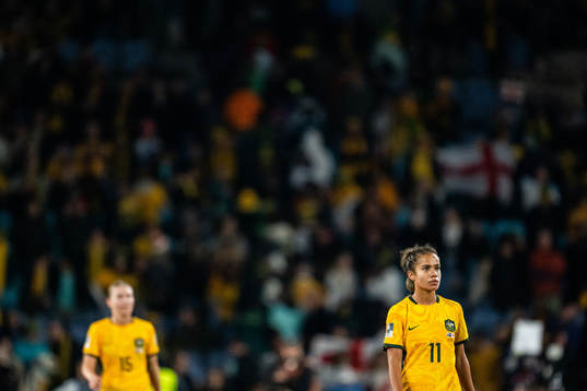 Mary Fowler of Australia looks dejected
