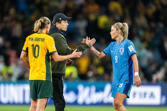 Emily van Egmond and Head coach Tony Gustavsson of