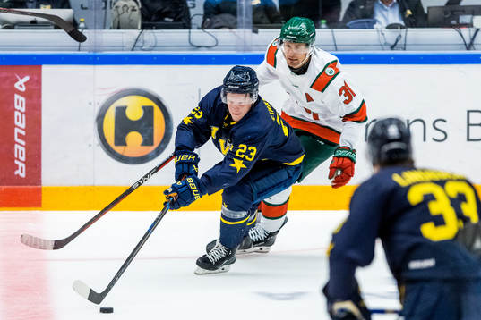 HV71s Åke Stakkestad och Frölundas Nicklas Lasu