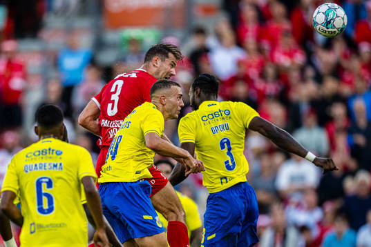 Fredrik Pallesen Knudsen of Brann scores the 2-0 goal