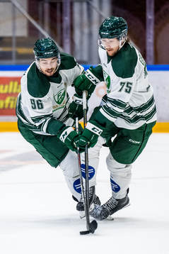 Färjestads David Tomasek och Jeremy Groleau