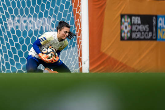 Goalkeeper Zecira Musovic of the Swedish women's national