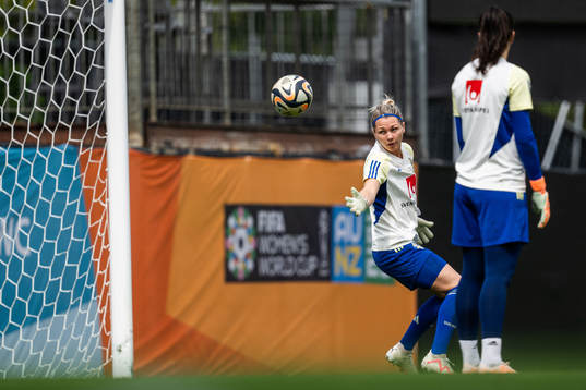 Goalkeeper Jennifer Falk of the Swedish women's national