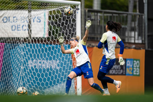 Goalkeeper Jennifer Falk of the Swedish women's national