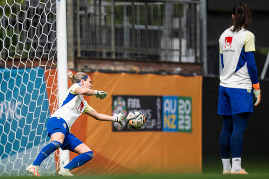 Goalkeeper Jennifer Falk of the Swedish women's national