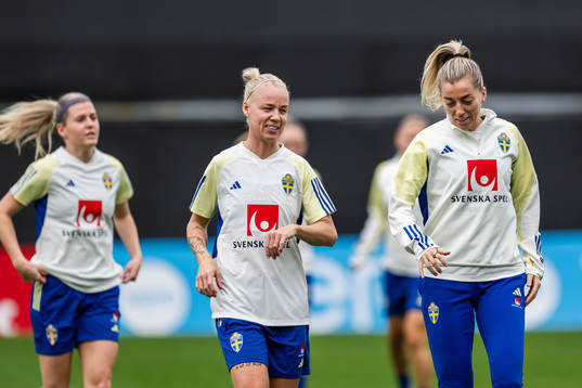 Caroline Seger and Linda Sembrant of the Swedish women's
