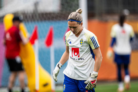 Goalkeeper Jennifer Falk of the Swedish women's national