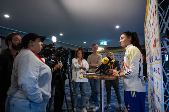 Goalkeeper Zecira Musovic of the Swedish women's national