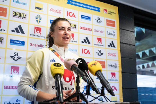 Goalkeeper Zecira Musovic of the Swedish women's national