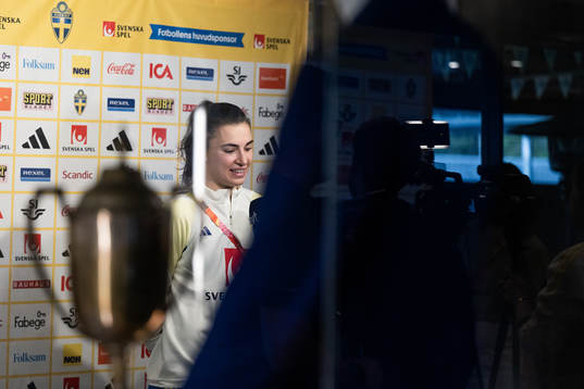 Goalkeeper Zecira Musovic of the Swedish women's national