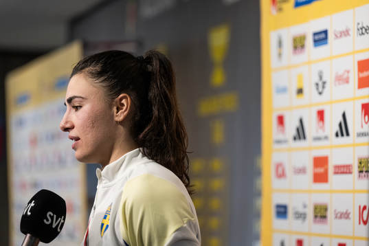 Goalkeeper Zecira Musovic of the Swedish women's national