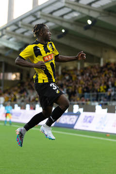 Ibrahim Sadiq of Häcken celebrates scoring 4-0 from the