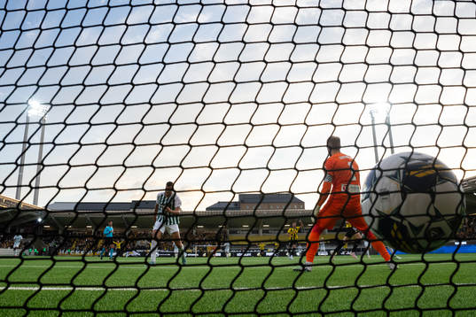 Samuel Gustafson of Häcken scores 2-0 behind goalkeeper