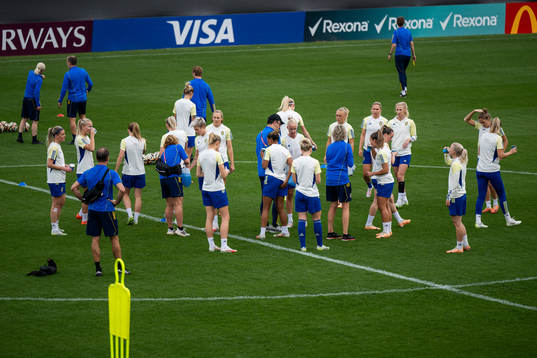 Players of the Swedish women's national football team at a
