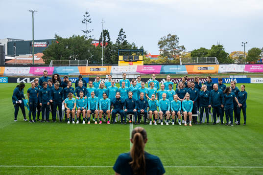 Players and staff of the Australian women's national