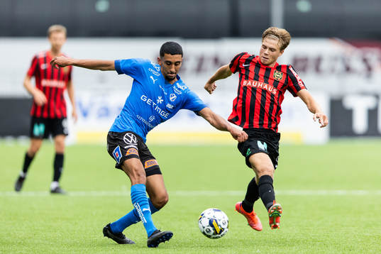 Halmstads Amir Al-Ammari och Brommapojkarnas Wilmer Odefalk