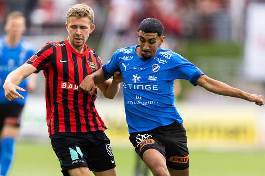 Brommapojkarnas Ludvig Fritzson och Halmstads Amir Al-Ammari