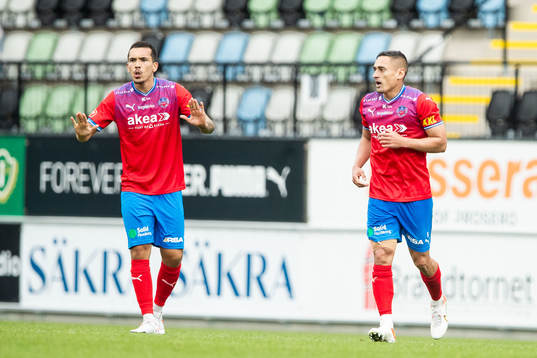 Helsingborgs Lucas Lima och Cole Alexander deppar