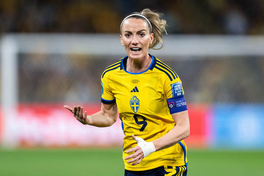 Kosovare Asllani of Sweden reacts