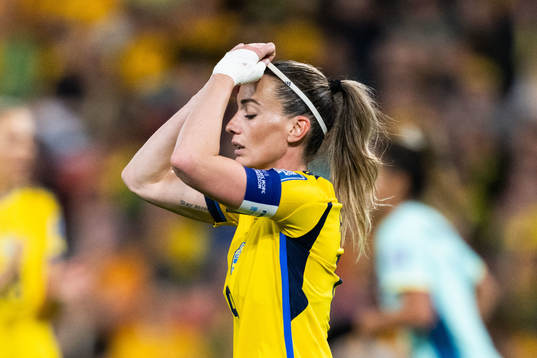 Kosovare Asllani of Sweden reacts
