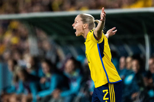 Jonna Andersson of Sweden reacts