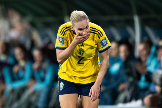 Jonna Andersson of Sweden in pain