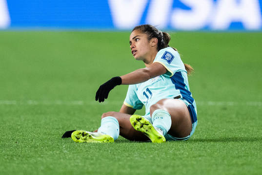 Mary Fowler of Australia looks dejected