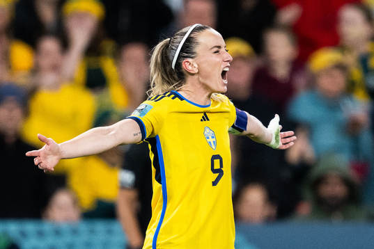 Kosovare Asllani of Sweden celebrates