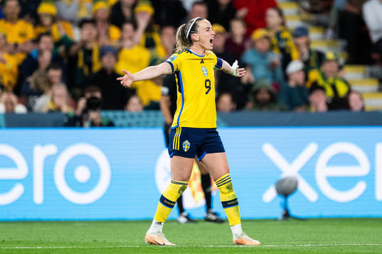 Kosovare Asllani of Sweden celebrates