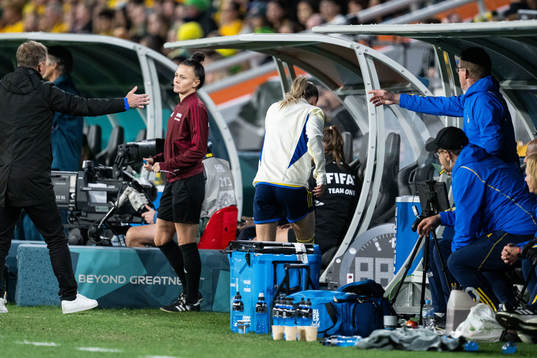 Kosovare Asllani of Sweden leaves the bench