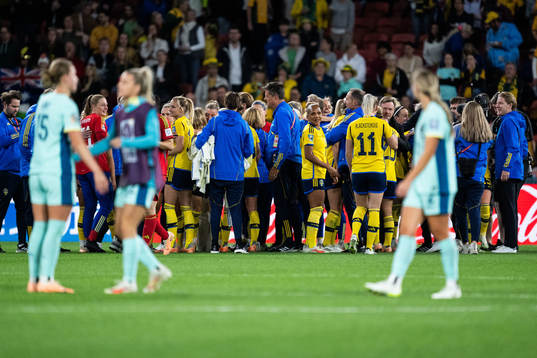 Players of Sweden celebrate