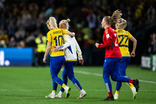 Sofia Jakobsson, Caroline Seger, goalkeeper Tove Enblom and