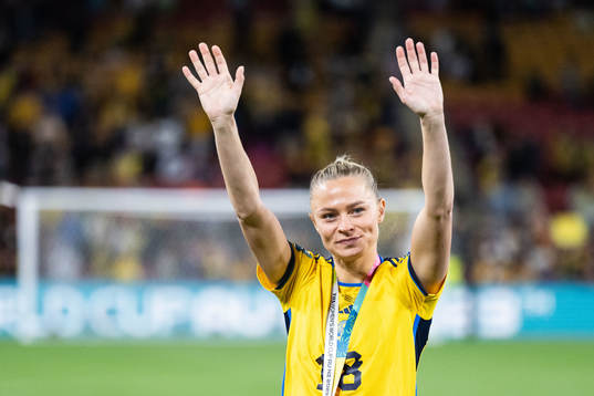 Fridolina Rolfö of Sweden celebrates