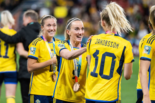Filippa Angeldahl, Kosovare Asllani and Sofia Jakobsson  of