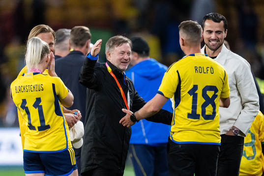 Head coach Peter Gerhardsson celebrates
