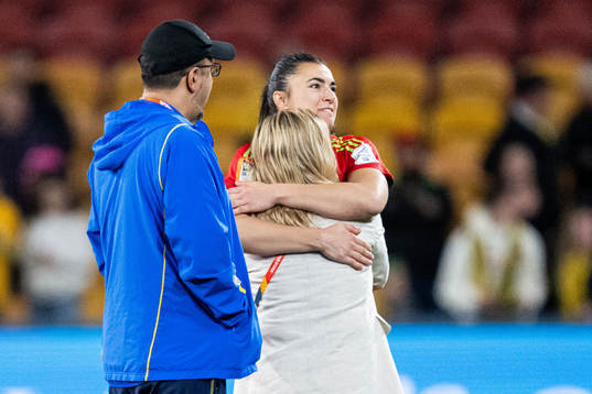 Goalkeeper Zecira Musovic and Team Manager Marika Domanski