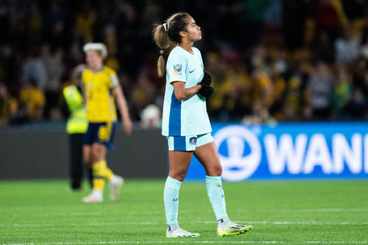 Mary Fowler of Australia looks dejected