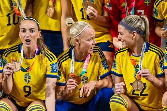 Kosovare Asllani, Caroline Seger and Olivia Schough of