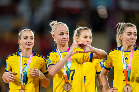 Kosovare Asllani, Caroline Seger and Linda Sembrant of